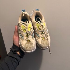 Kids Beige and Blue Athletic Shoes